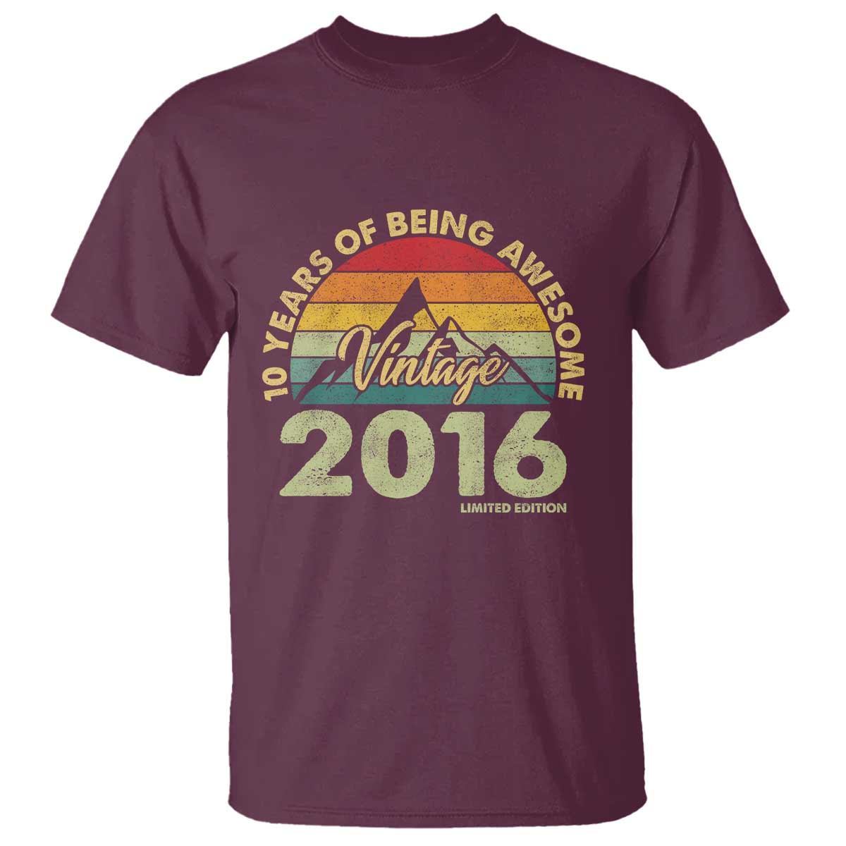 10th Birthday T Shirt Vintage 2016 Limited Edition 10 Year Old Bday Gift