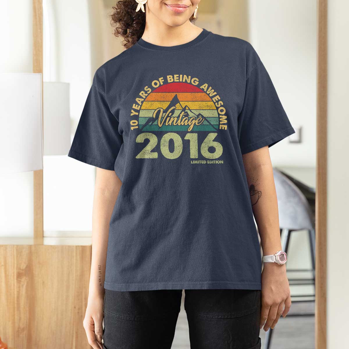 10th Birthday T Shirt For Women Vintage 2016 Limited Edition 10 Year Old Bday Gift