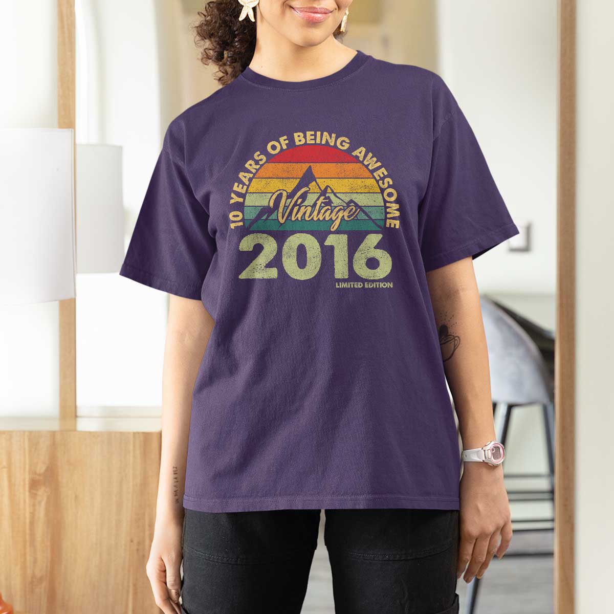 10th Birthday T Shirt For Women Vintage 2016 Limited Edition 10 Year Old Bday Gift
