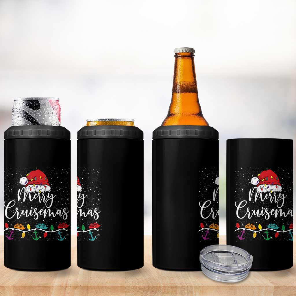 Merry Cruisemas 4 in 1 Can Cooler Tumbler Family Christmas Cruise Holiday Trip - Wonder Print Shop