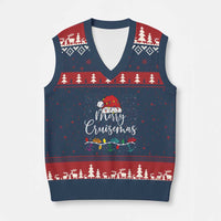 Merry Cruisemas V-Neck Knit Sweater Vest Family Xmas Cruise Holiday Trip - Wonder Print Shop