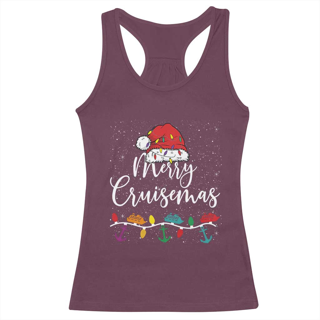 Merry Cruisemas Racerback Tank Top Family Christmas Cruise Holiday Trip - Wonder Print Shop