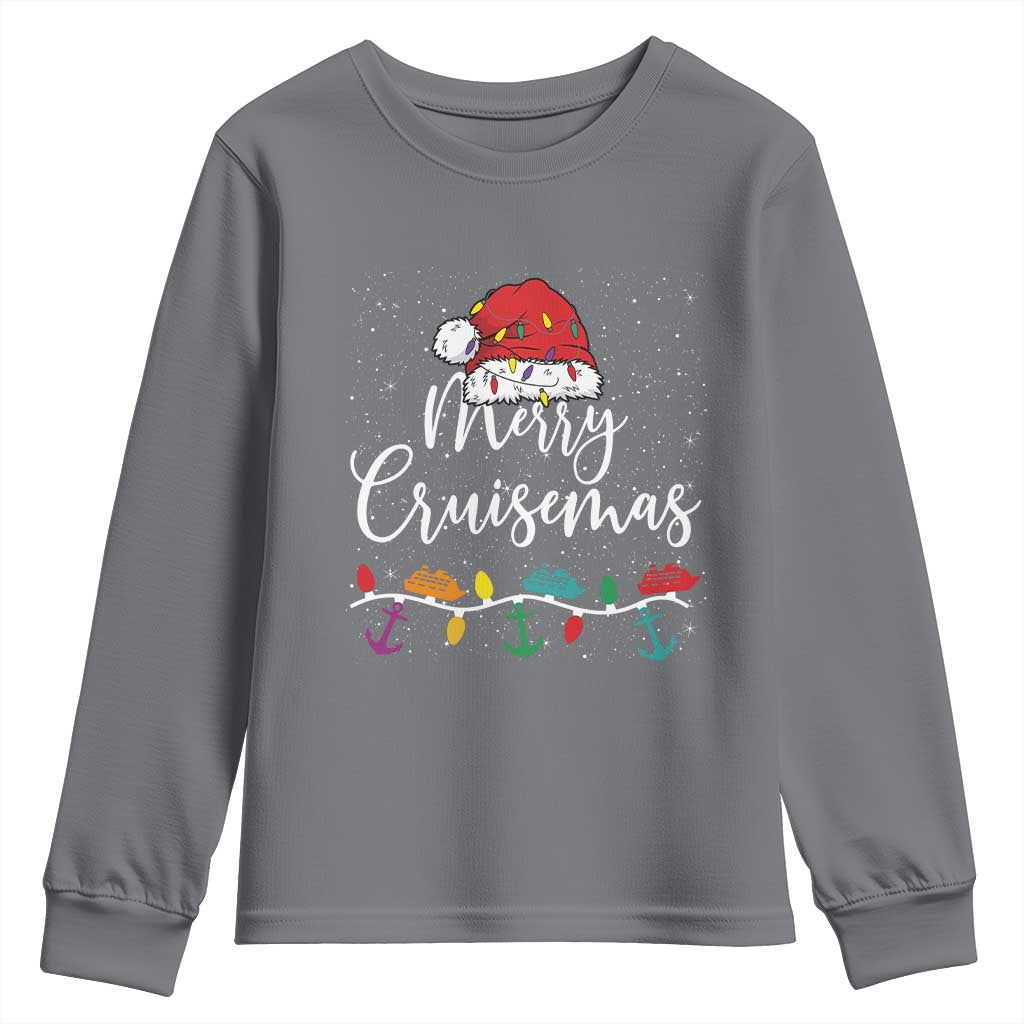 Merry Cruisemas Youth Sweatshirt Family Christmas Cruise Holiday Trip - Wonder Print Shop