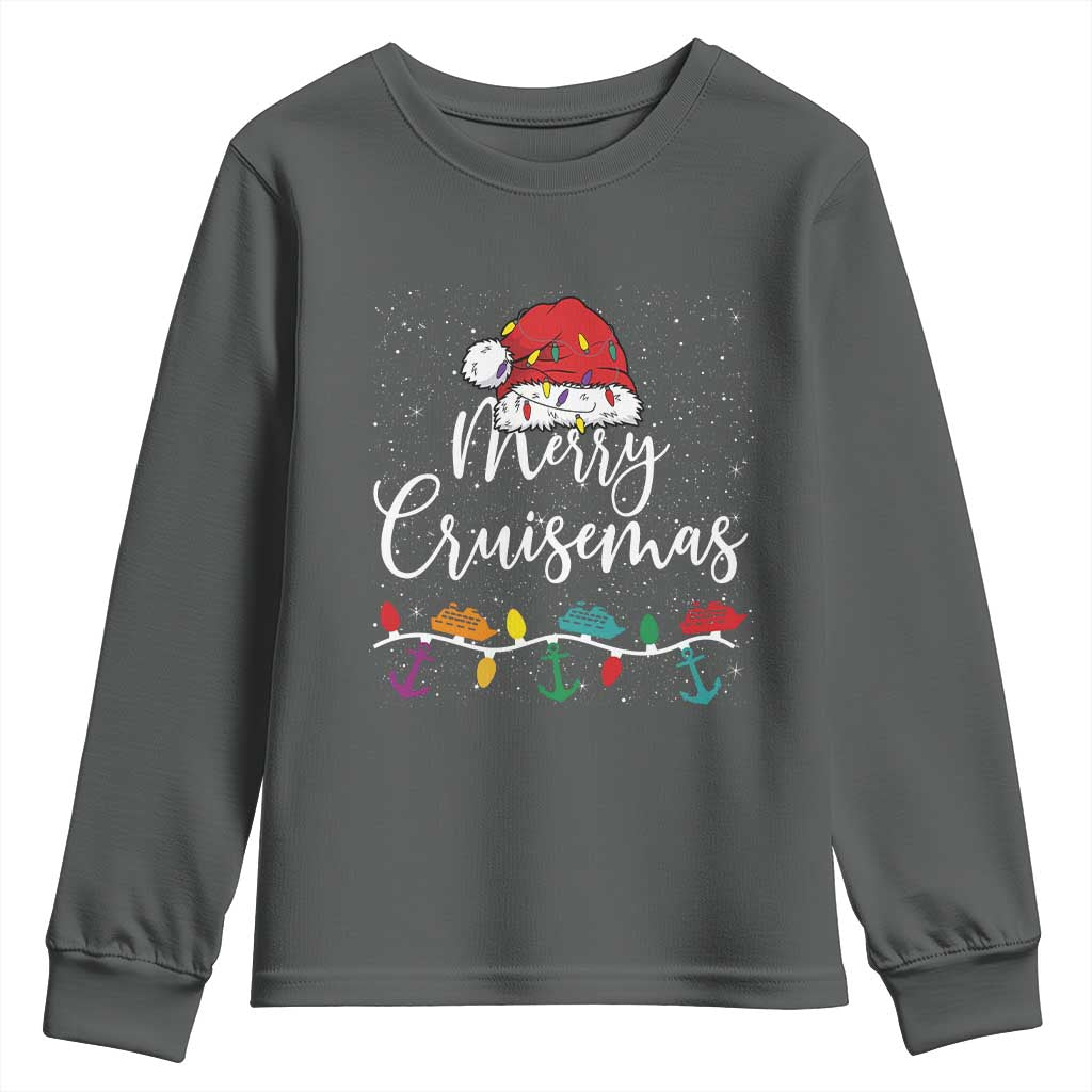 Merry Cruisemas Youth Sweatshirt Family Christmas Cruise Holiday Trip - Wonder Print Shop