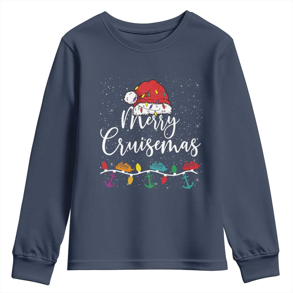 Merry Cruisemas Youth Sweatshirt Family Christmas Cruise Holiday Trip - Wonder Print Shop