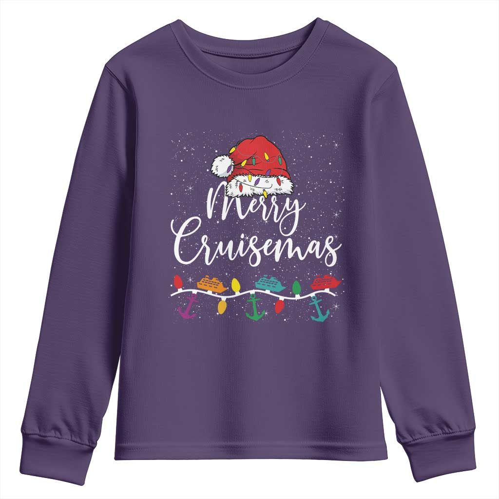 Merry Cruisemas Youth Sweatshirt Family Christmas Cruise Holiday Trip - Wonder Print Shop