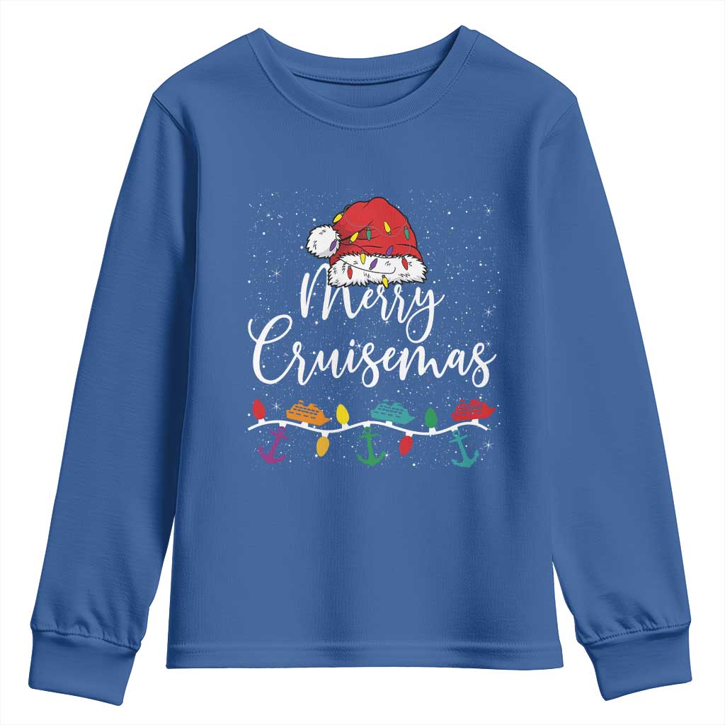 Merry Cruisemas Youth Sweatshirt Family Christmas Cruise Holiday Trip - Wonder Print Shop