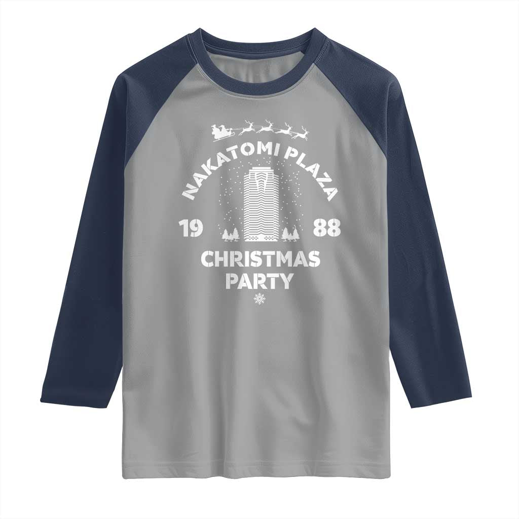 Nakatomi Plaza Christmas Party Raglan Shirt Funny 80's Movie Xmas Party - Wonder Print Shop