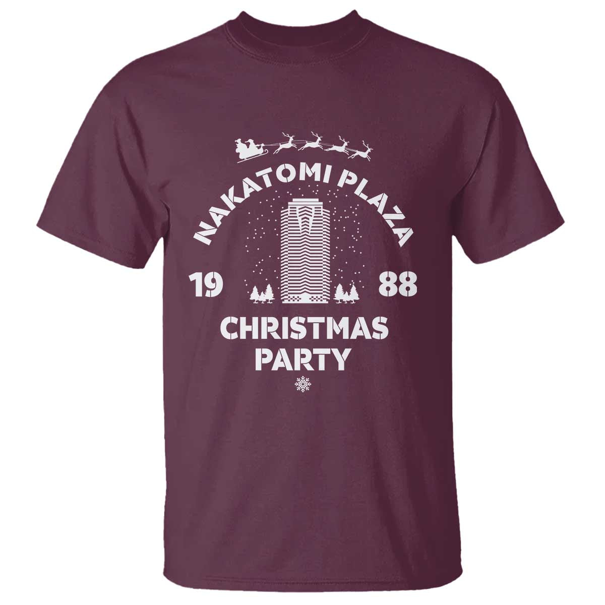 Nakatomi Plaza Christmas Party T Shirt Funny 80's Movie Xmas Party - Wonder Print Shop