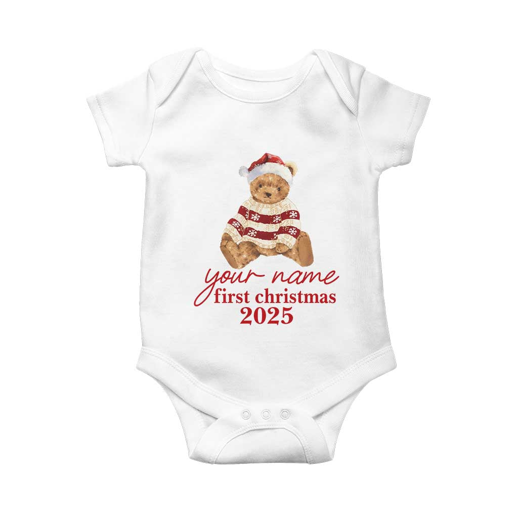 Personalised My First Christmas Baby Onesie Custom Name Newborn Baby 1st Xmas - Wonder Print Shop