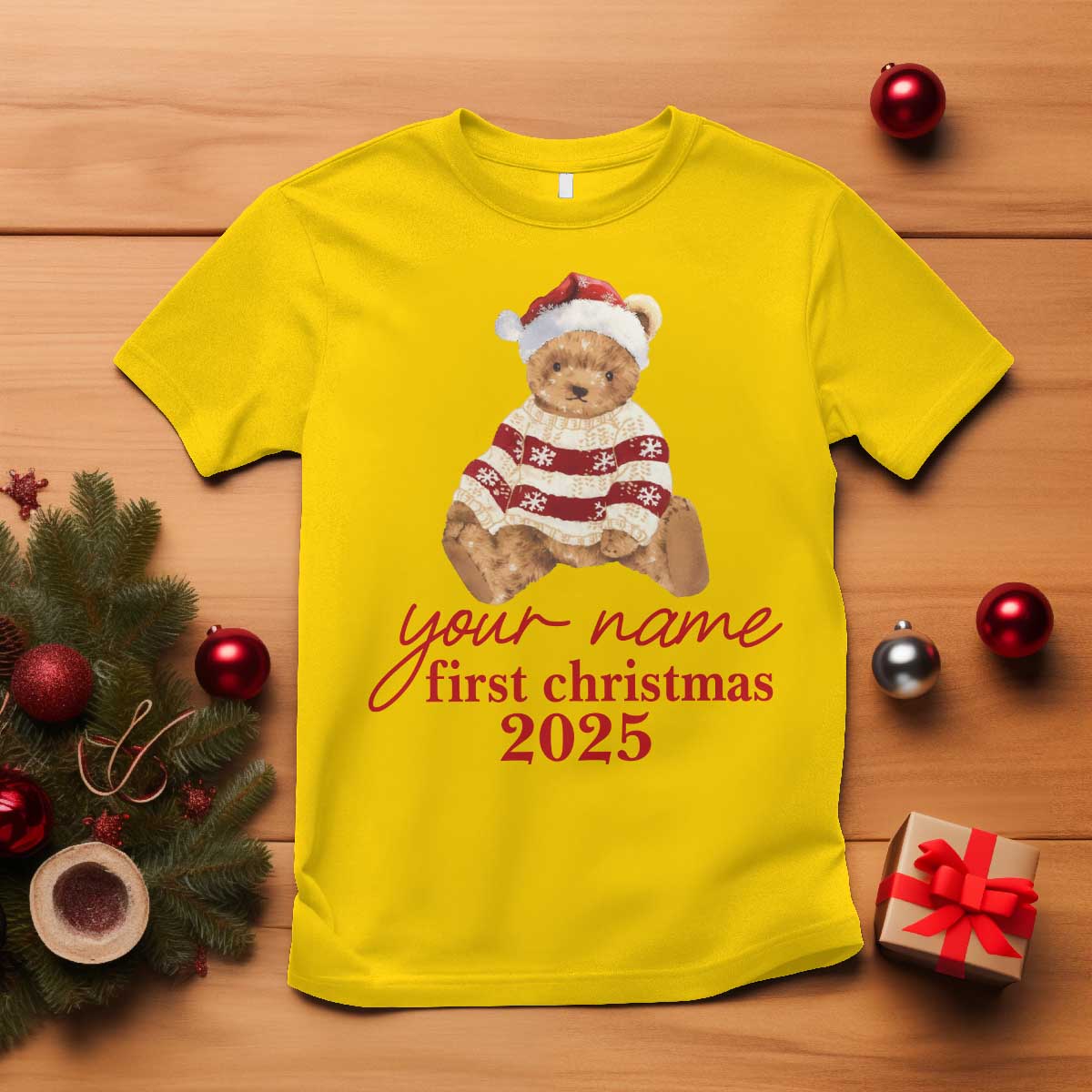 Personalised My First Christmas T Shirt Custom Name Newborn Baby 1st Xmas - Wonder Print Shop