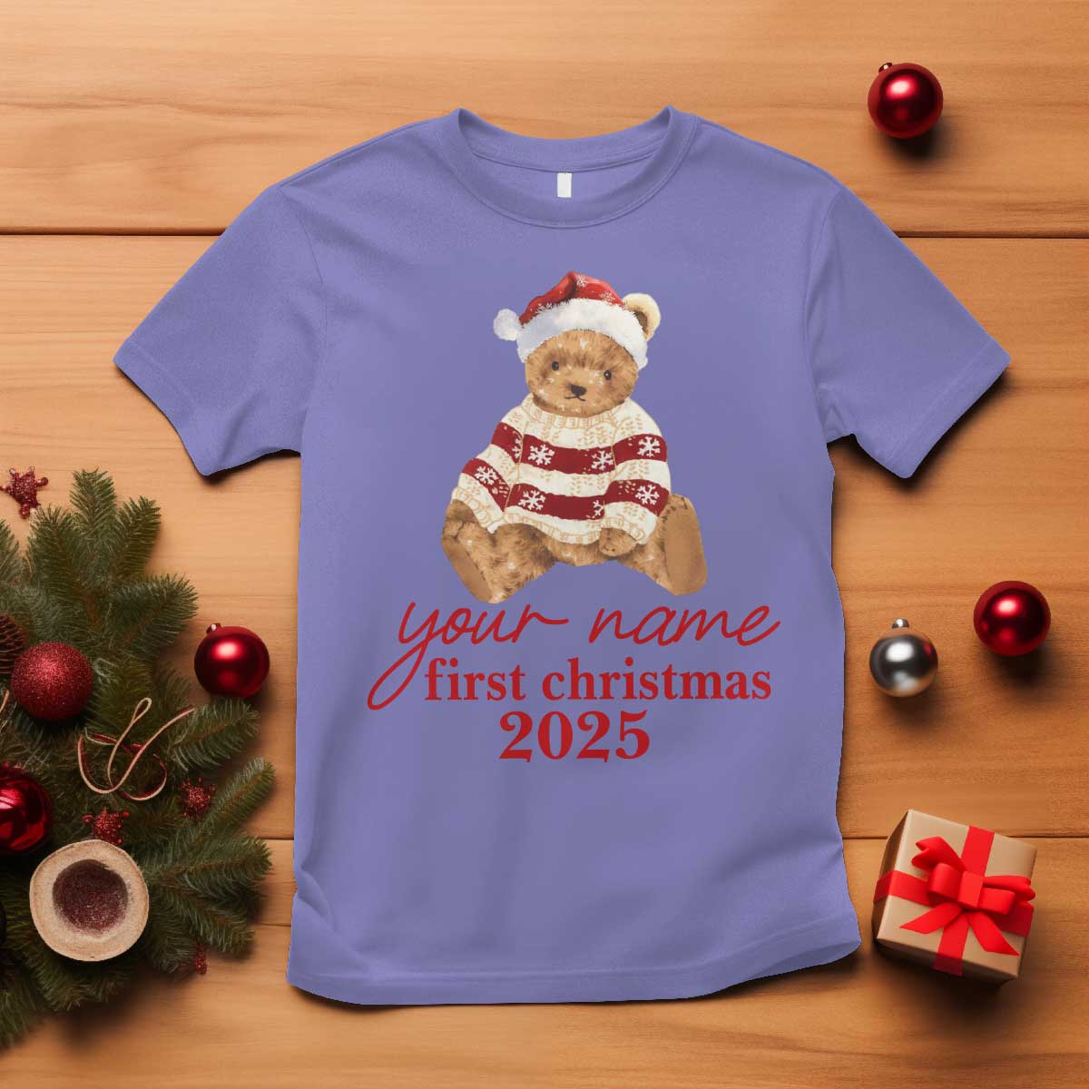 Personalised My First Christmas T Shirt Custom Name Newborn Baby 1st Xmas - Wonder Print Shop