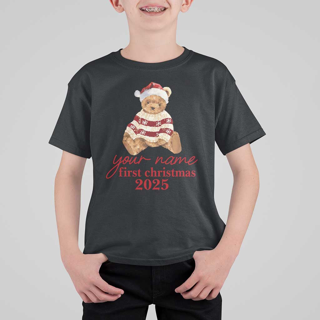 Personalised My First Christmas T Shirt For Kid Custom Name Newborn Baby 1st Xmas - Wonder Print Shop
