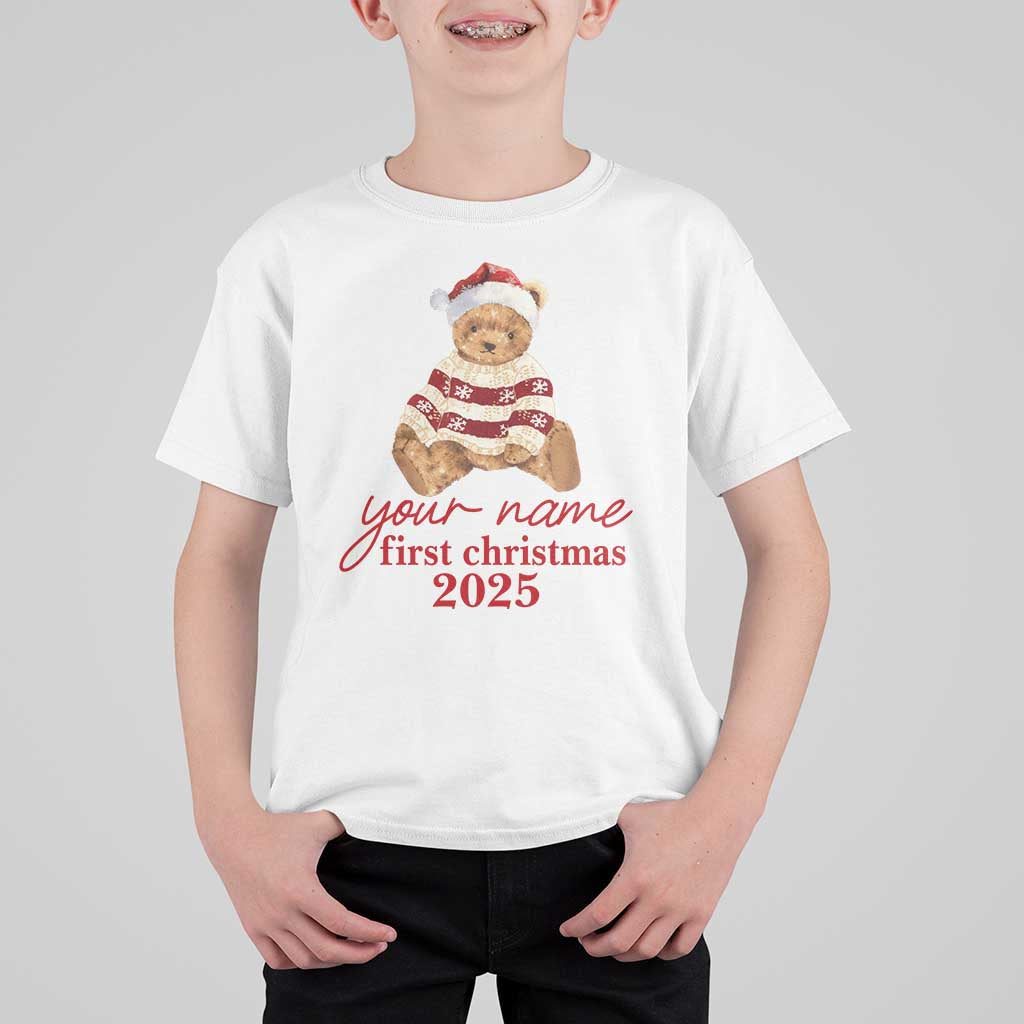 Personalised My First Christmas T Shirt For Kid Custom Name Newborn Baby 1st Xmas - Wonder Print Shop
