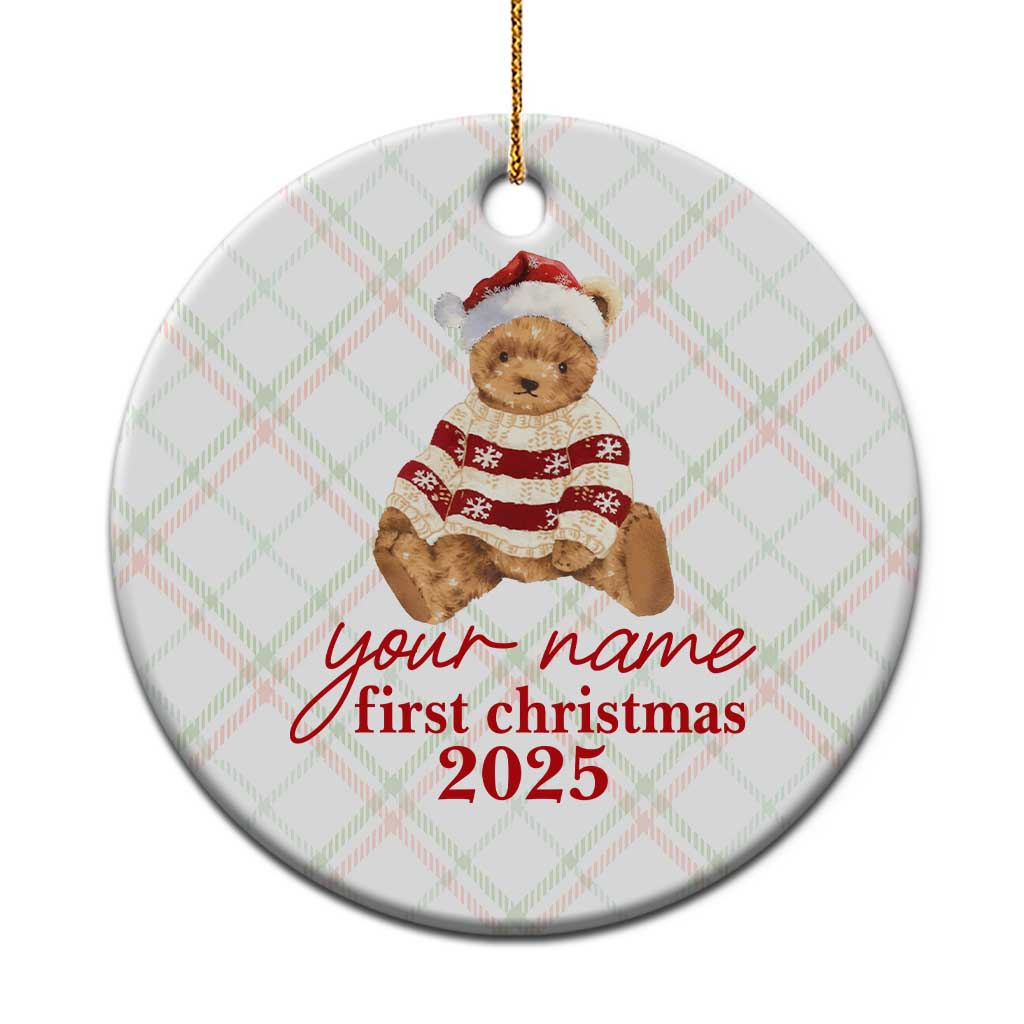 Personalised My First Xmas Ceramic Ornament Custom Name Newborn Baby 1st Xmas - Wonder Print Shop