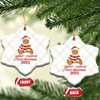Personalised My First Xmas Ceramic Ornament Custom Name Newborn Baby 1st Xmas - Wonder Print Shop
