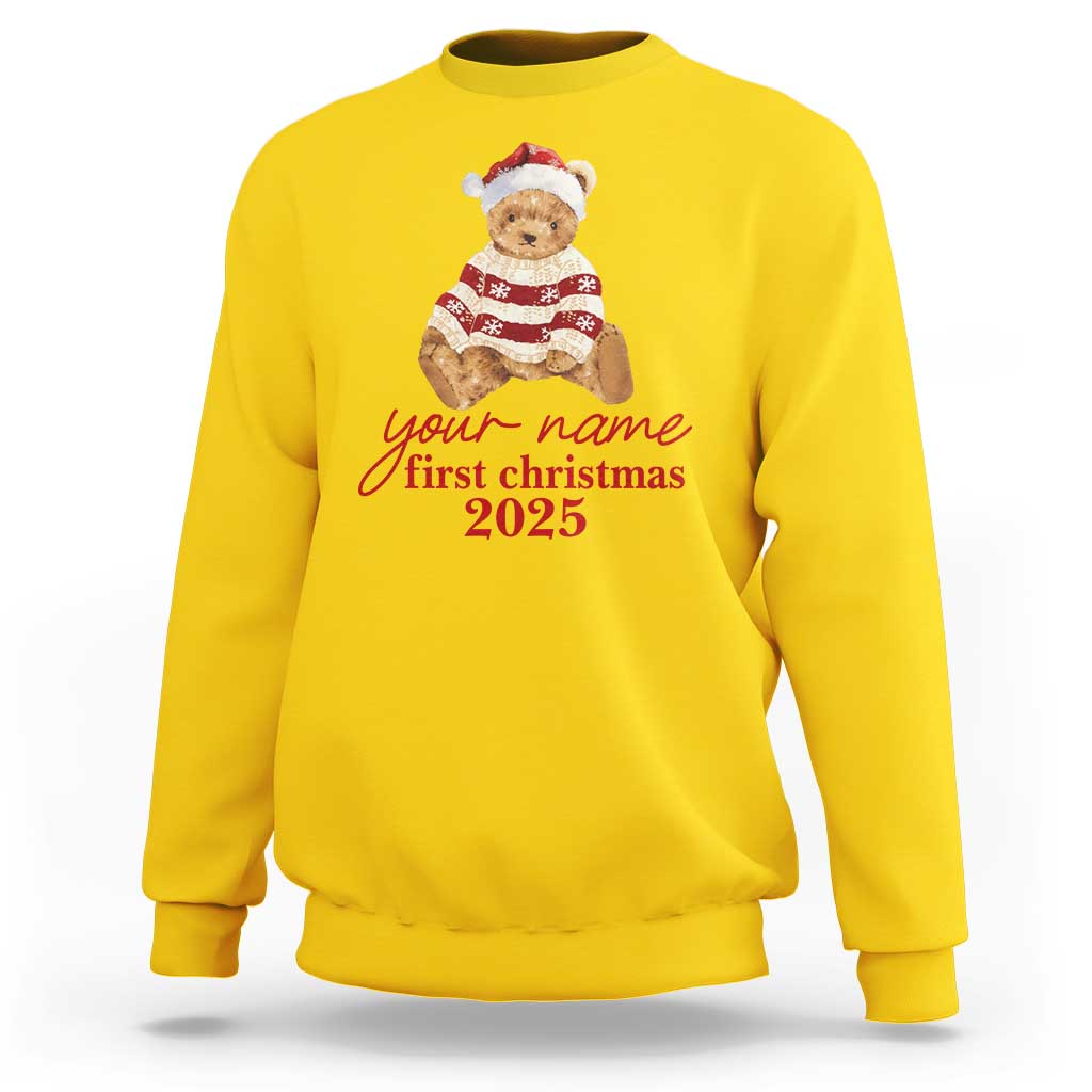 Personalised My First Christmas Sweatshirt Custom Name Newborn Baby 1st Xmas - Wonder Print Shop