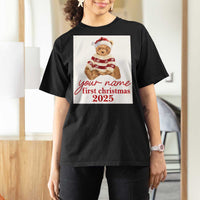 Personalised My First Christmas T Shirt For Women Custom Name Newborn Baby 1st Xmas - Wonder Print Shop