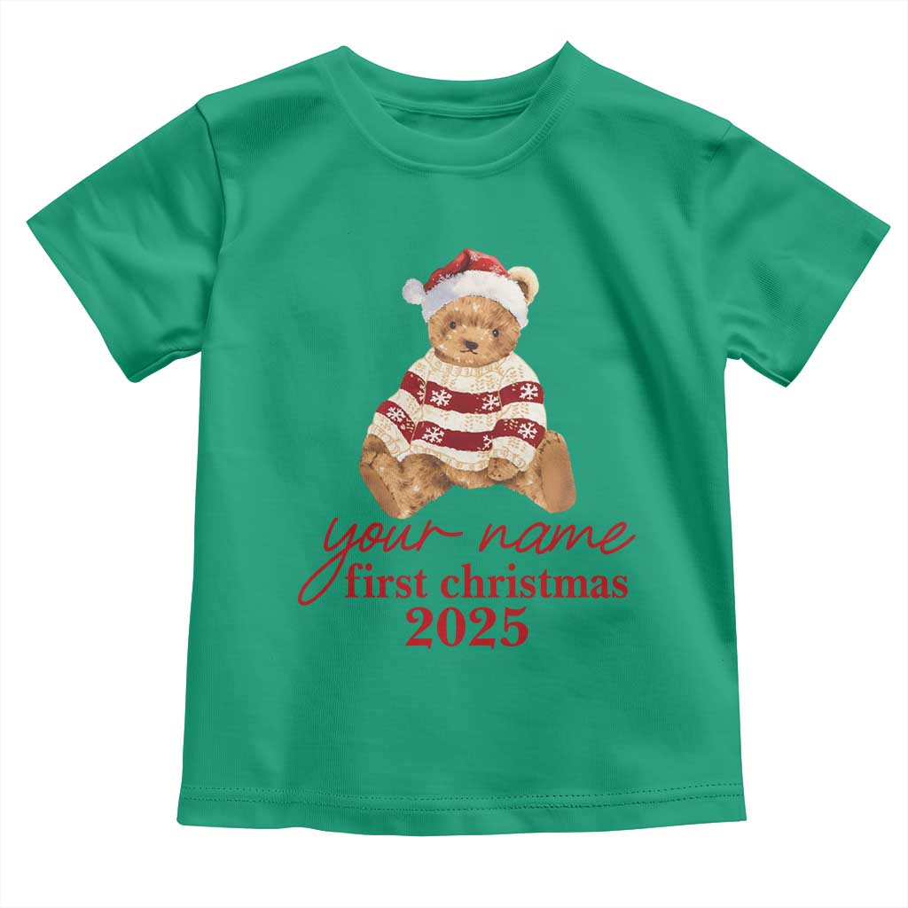 Personalised My First Christmas Toddler T Shirt Custom Name Newborn Baby 1st Xmas - Wonder Print Shop