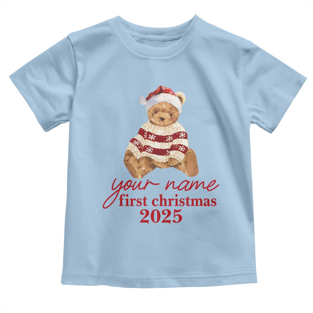 Personalised My First Christmas Toddler T Shirt Custom Name Newborn Baby 1st Xmas - Wonder Print Shop