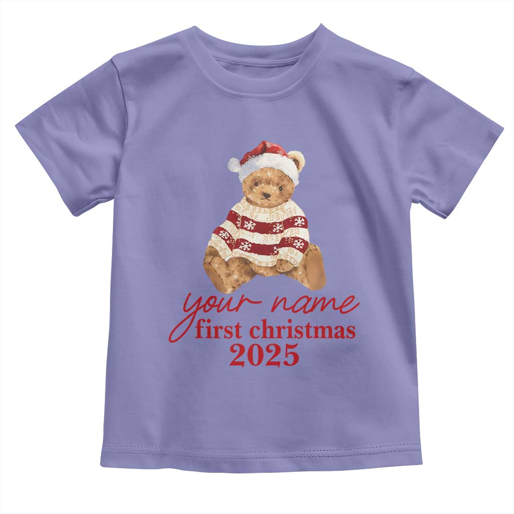 Personalised My First Christmas Toddler T Shirt Custom Name Newborn Baby 1st Xmas - Wonder Print Shop