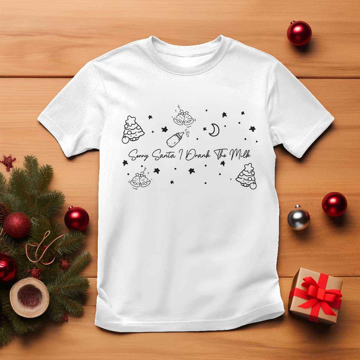 Sorry Santa I Drank The Milk T Shirt Newborn Baby First Xmas - Wonder Print Shop