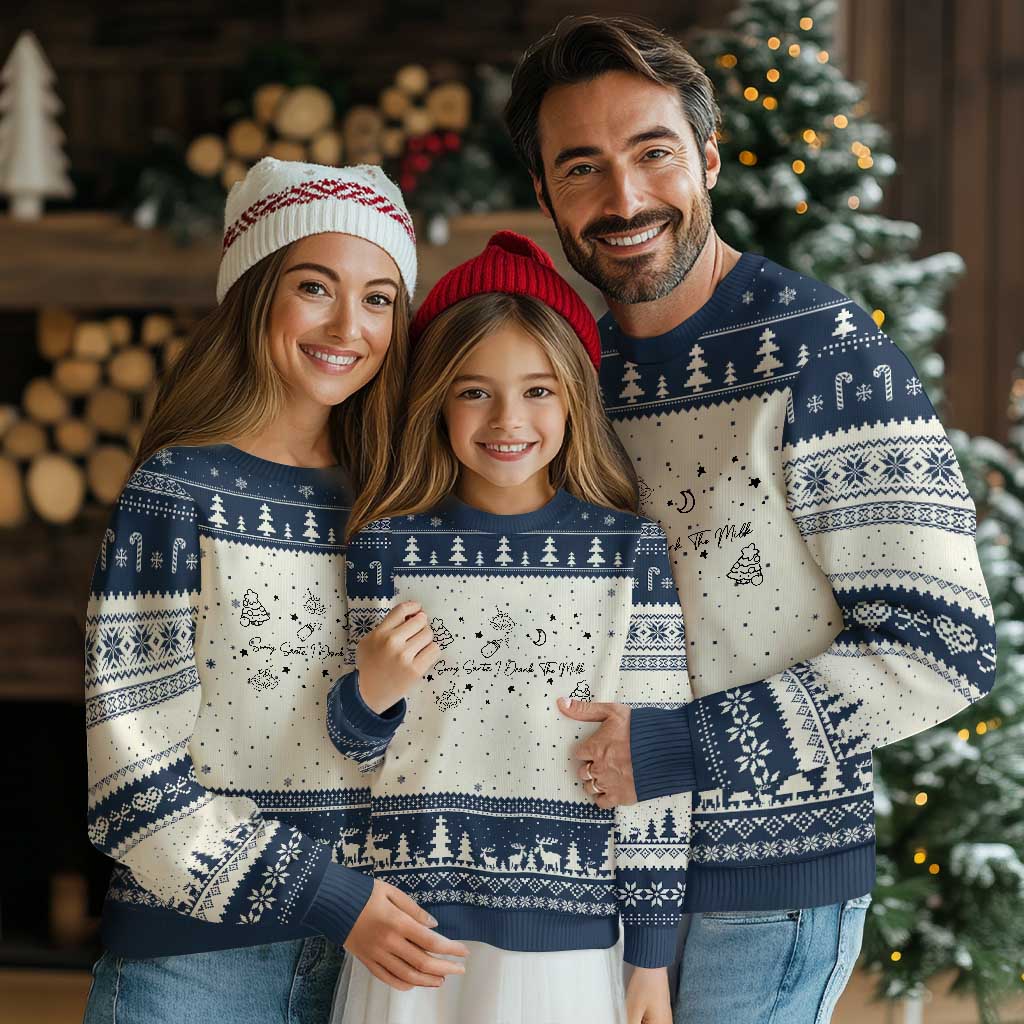 Sorry Santa I Drank The Milk Ugly Christmas Sweater Newborn Baby First Xmas - Wonder Print Shop