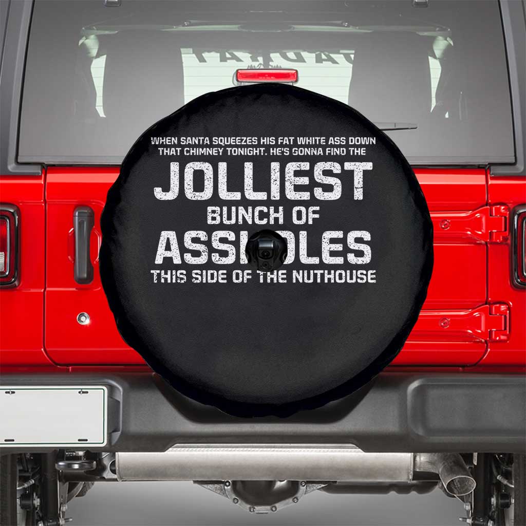 Funny Christmas Spare Tire Cover Jolliest Bunch of A-Holes Xmas Vacation - Wonder Print Shop