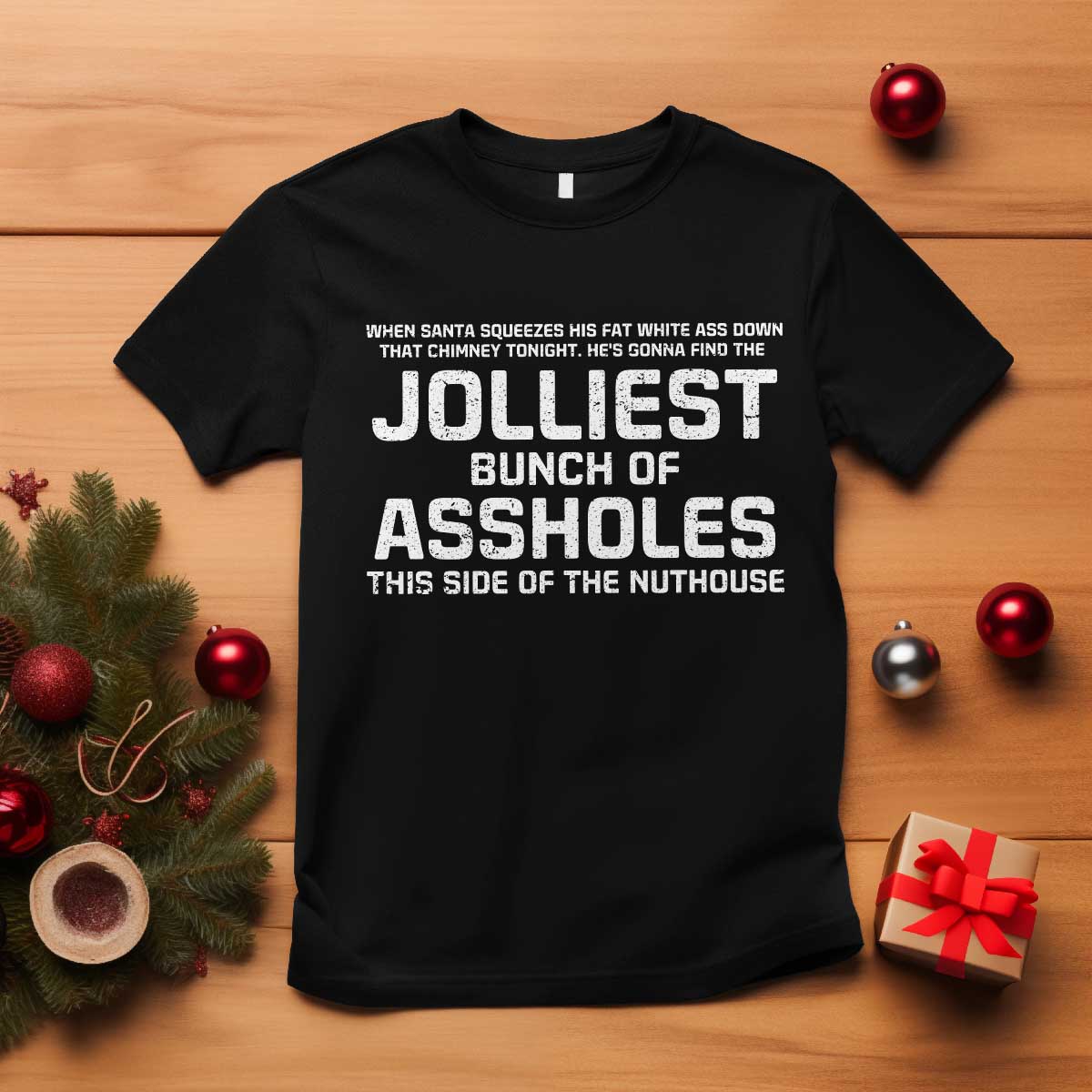 Funny Christmas T Shirt Jolliest Bunch of A-Holes Xmas Vacation - Wonder Print Shop