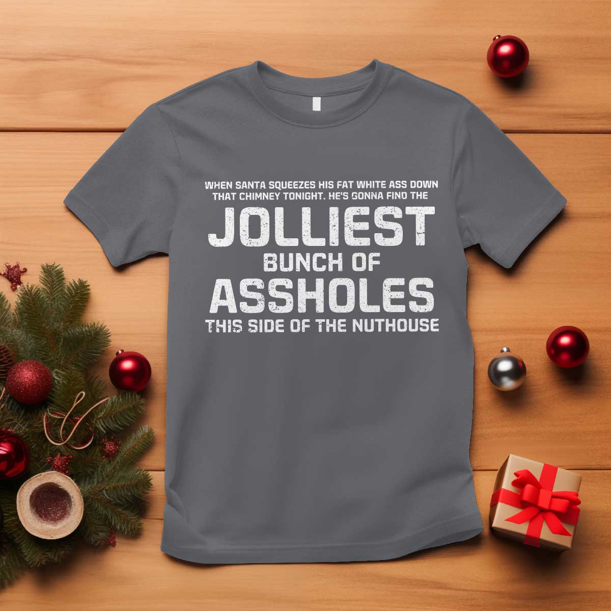 Funny Christmas T Shirt Jolliest Bunch of A-Holes Xmas Vacation - Wonder Print Shop