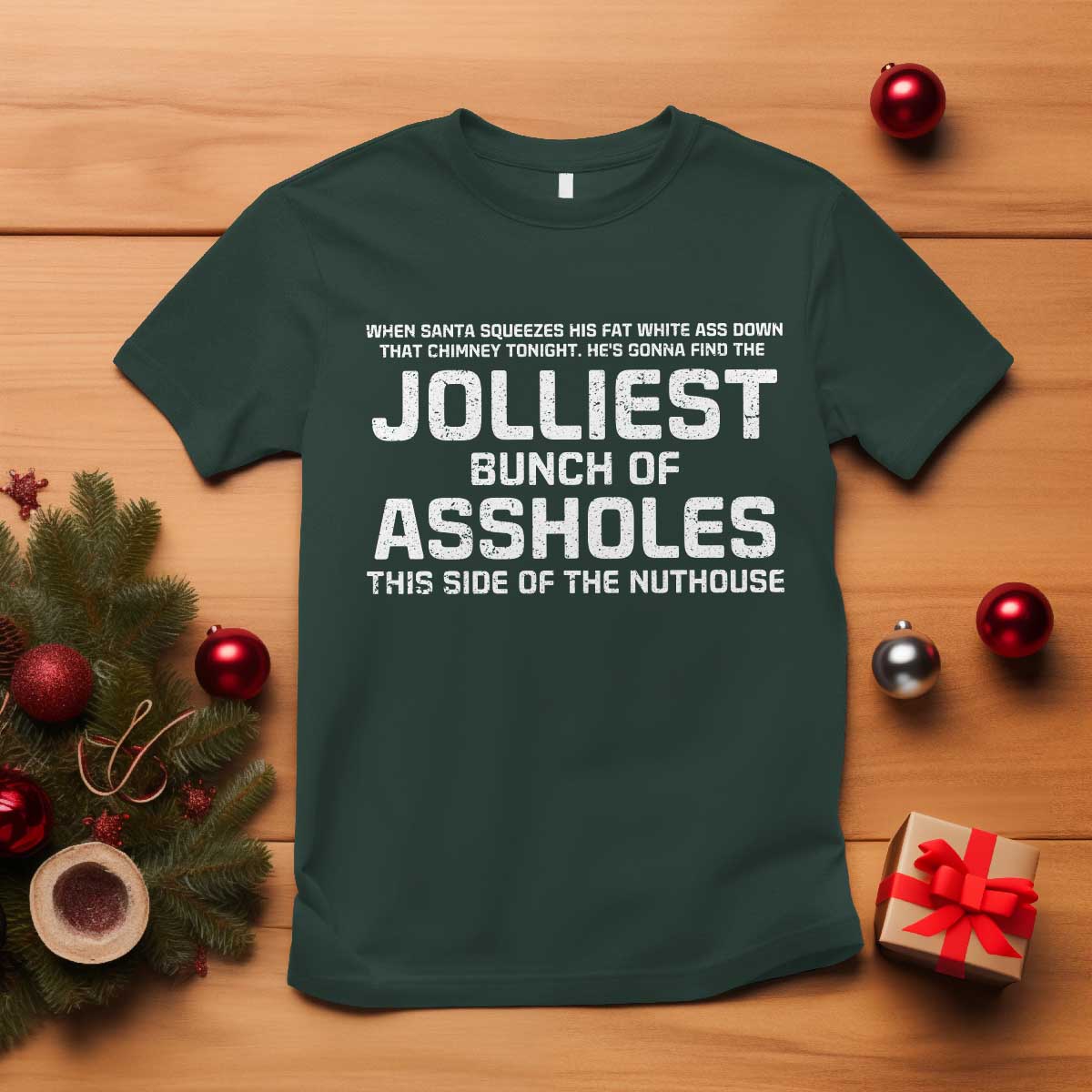 Funny Christmas T Shirt Jolliest Bunch of A-Holes Xmas Vacation - Wonder Print Shop