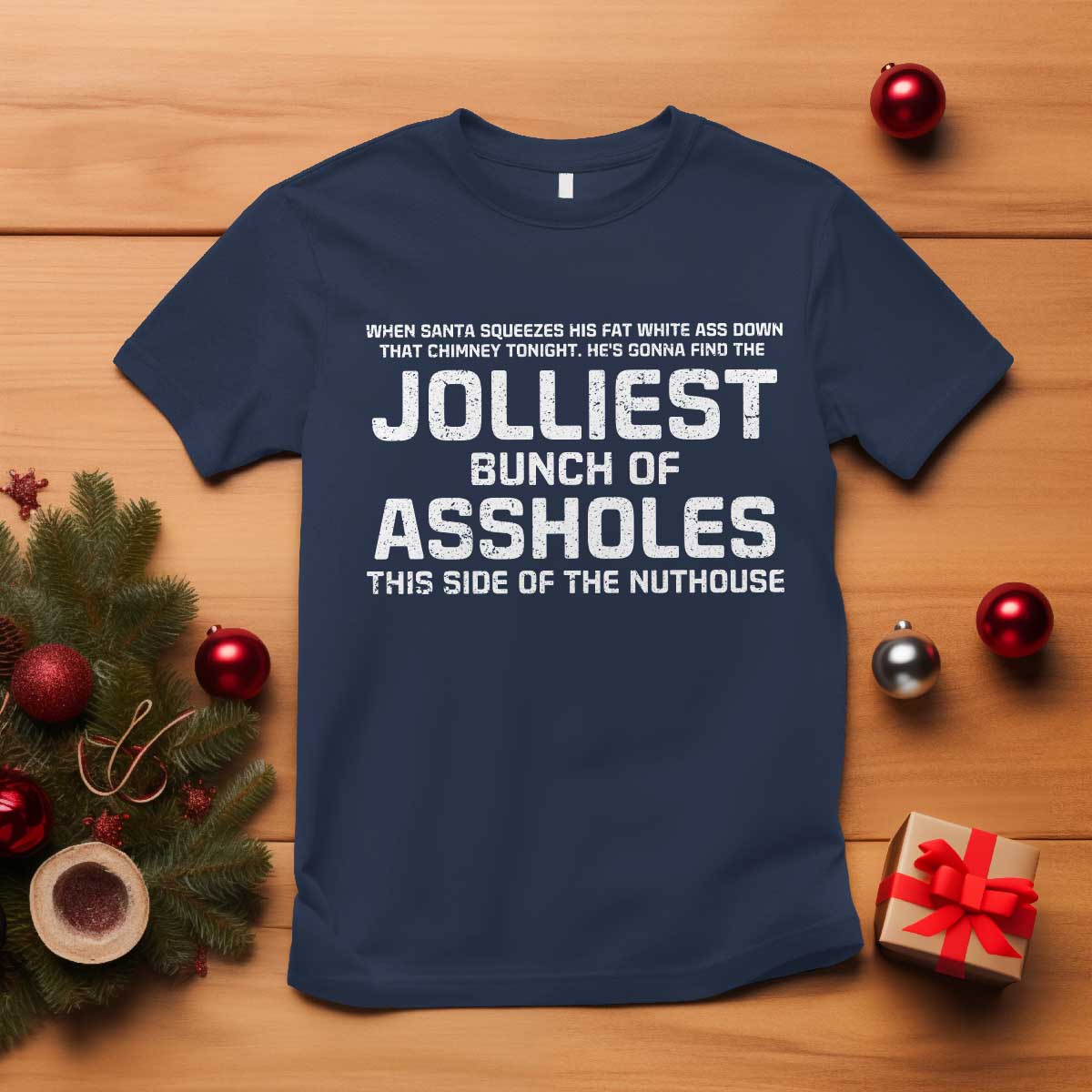 Funny Christmas T Shirt Jolliest Bunch of A-Holes Xmas Vacation - Wonder Print Shop