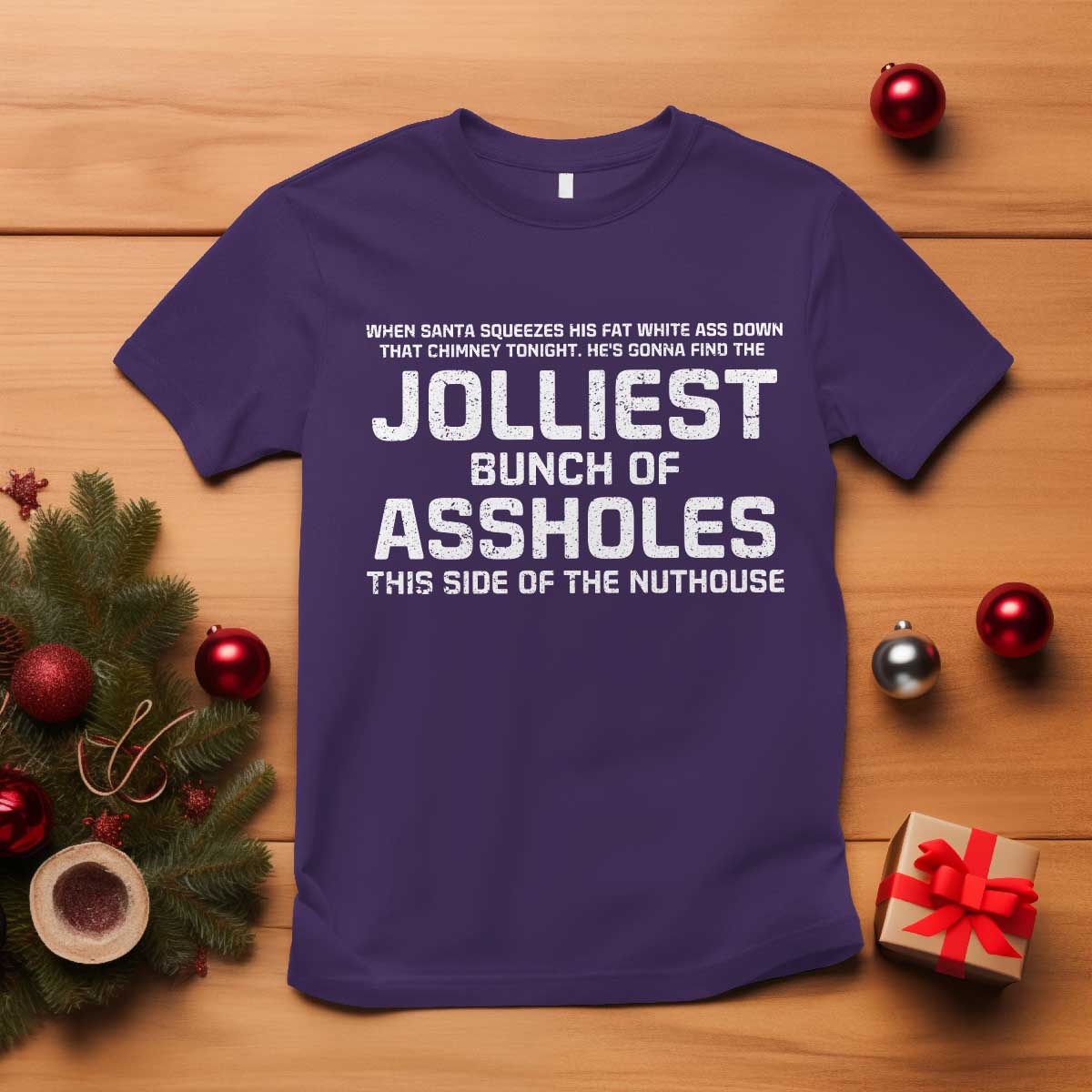 Funny Christmas T Shirt Jolliest Bunch of A-Holes Xmas Vacation - Wonder Print Shop