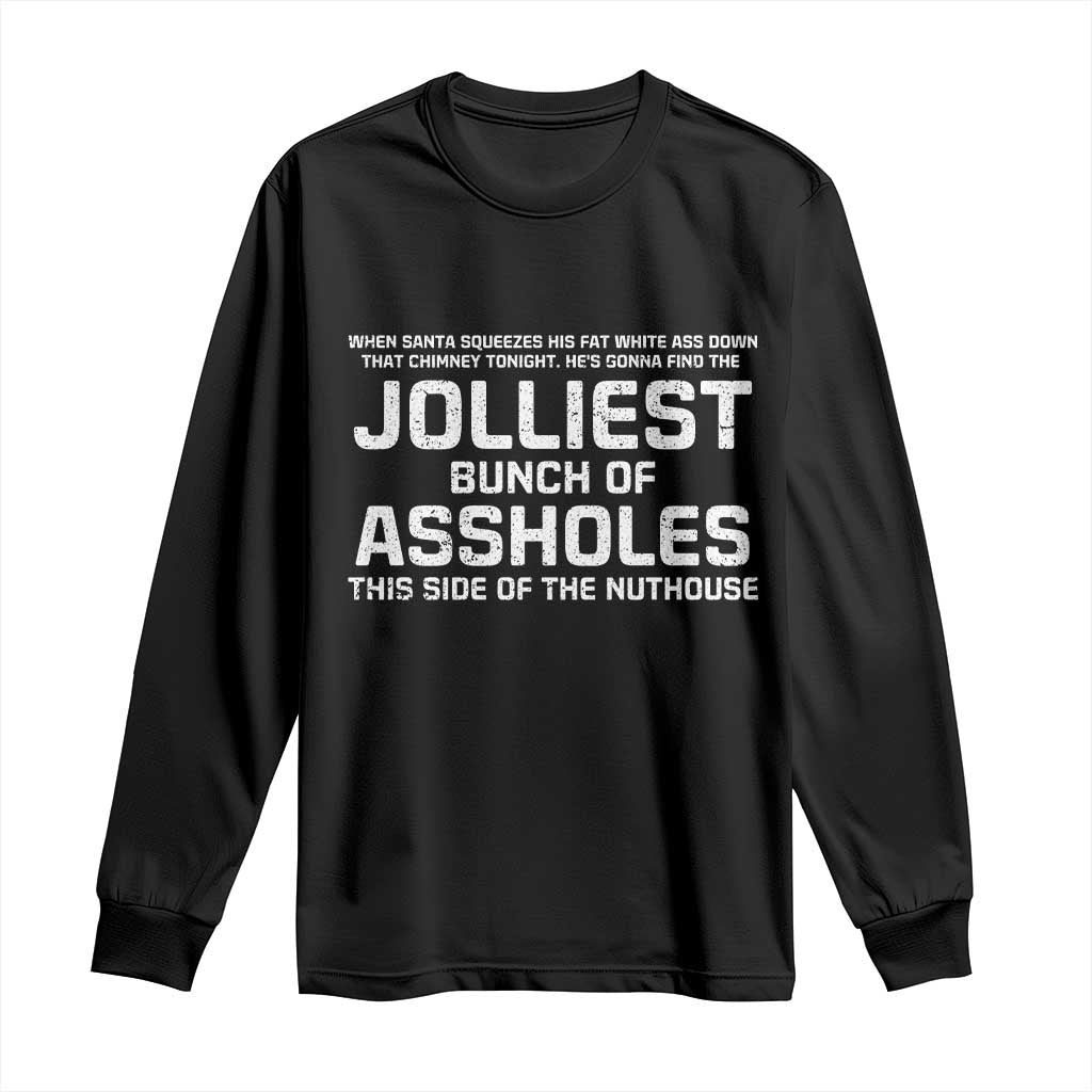 Funny Christmas Long Sleeve Shirt Jolliest Bunch of A-Holes Xmas Vacation - Wonder Print Shop