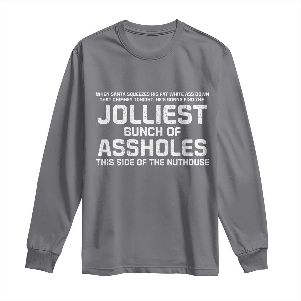Funny Christmas Long Sleeve Shirt Jolliest Bunch of A-Holes Xmas Vacation - Wonder Print Shop