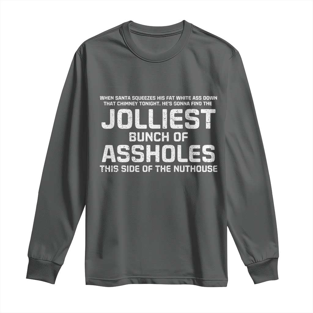 Funny Christmas Long Sleeve Shirt Jolliest Bunch of A-Holes Xmas Vacation - Wonder Print Shop