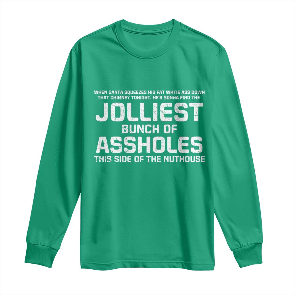 Funny Christmas Long Sleeve Shirt Jolliest Bunch of A-Holes Xmas Vacation - Wonder Print Shop