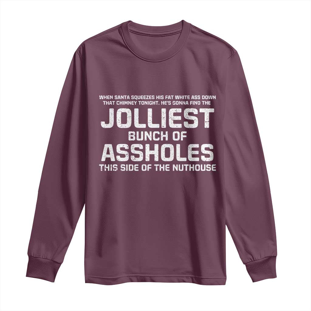 Funny Christmas Long Sleeve Shirt Jolliest Bunch of A-Holes Xmas Vacation - Wonder Print Shop