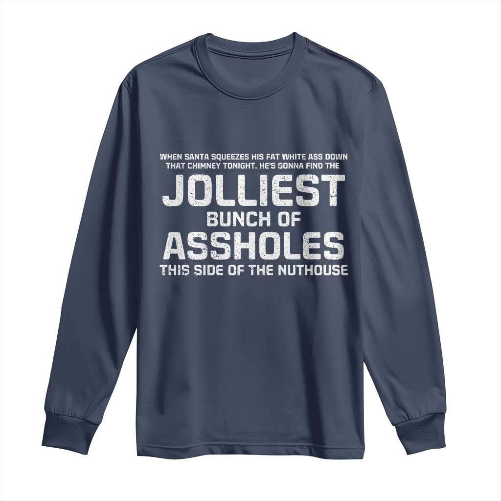 Funny Christmas Long Sleeve Shirt Jolliest Bunch of A-Holes Xmas Vacation - Wonder Print Shop