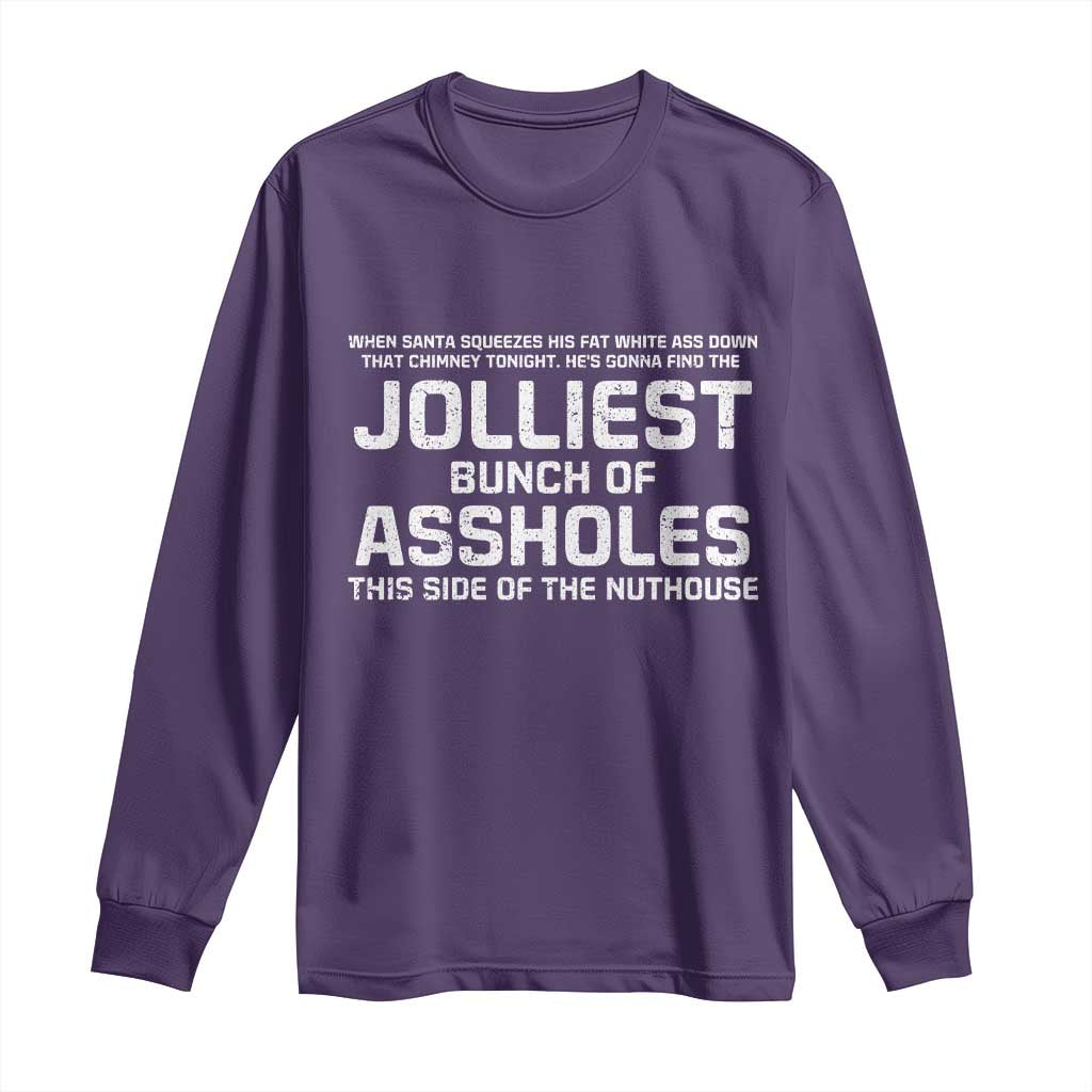 Funny Christmas Long Sleeve Shirt Jolliest Bunch of A-Holes Xmas Vacation - Wonder Print Shop