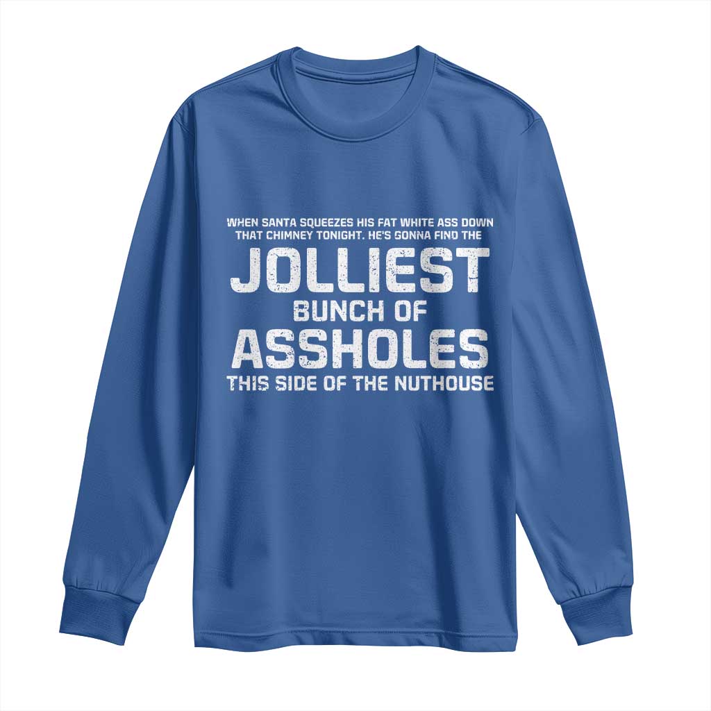 Funny Christmas Long Sleeve Shirt Jolliest Bunch of A-Holes Xmas Vacation - Wonder Print Shop