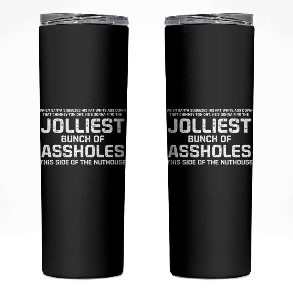 Funny Christmas Skinny Tumbler Jolliest Bunch of A-Holes Xmas Vacation - Wonder Print Shop