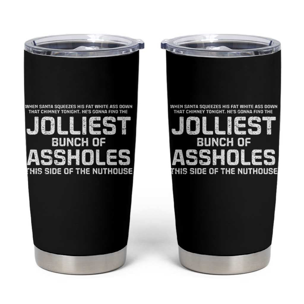 Funny Christmas Tumbler Cup Jolliest Bunch of A-Holes Xmas Vacation - Wonder Print Shop