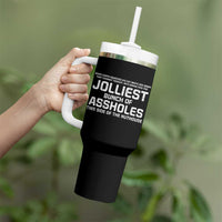 Funny Christmas Tumbler With Handle Jolliest Bunch of A-Holes Xmas Vacation - Wonder Print Shop