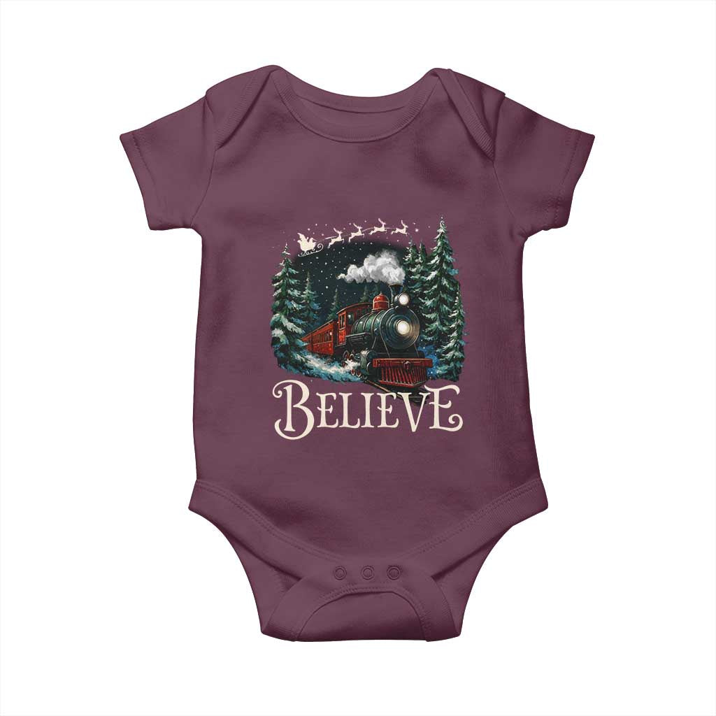 Polar Express Baby Onesie Christmas Believe - Wonder Print Shop