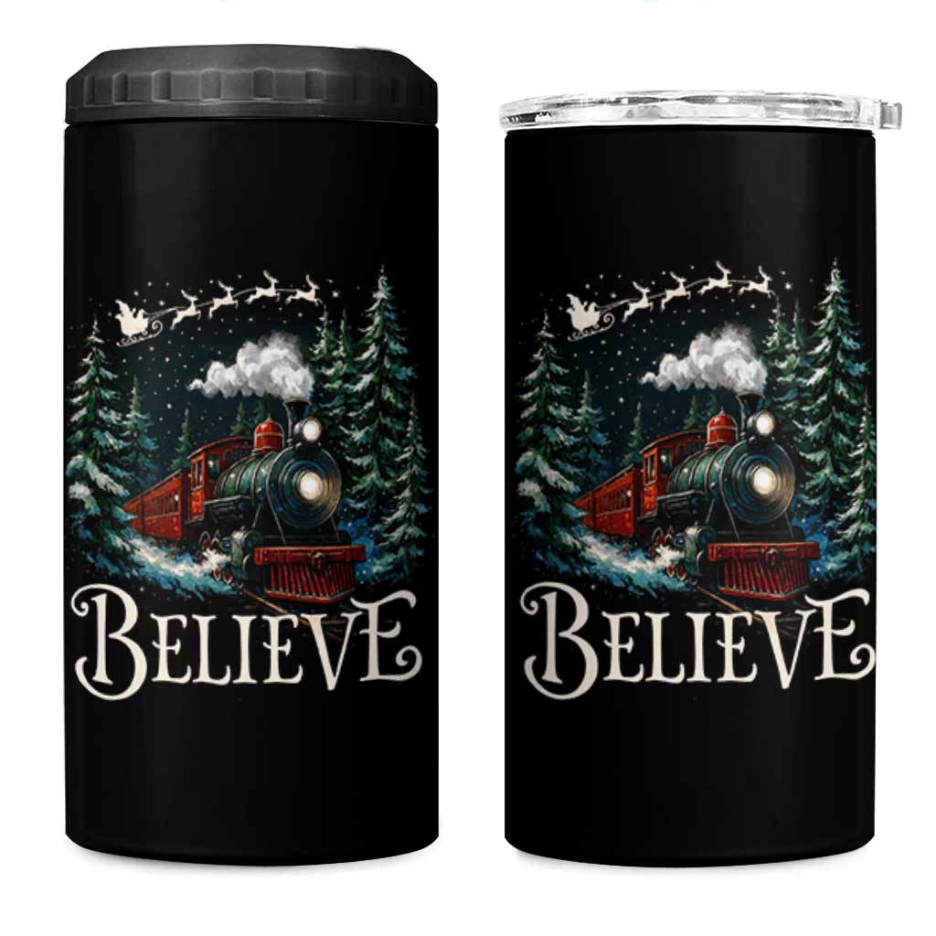 Polar Express 4 in 1 Can Cooler Tumbler Christmas Believe - Wonder Print Shop