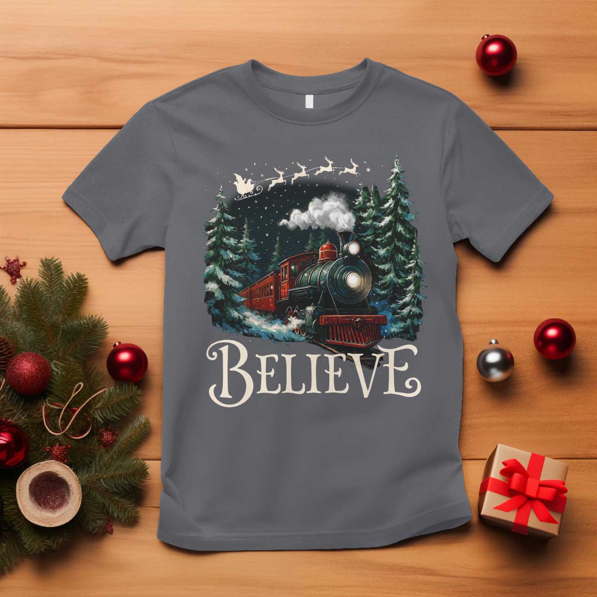 Polar Express T Shirt Christmas Believe - Wonder Print Shop