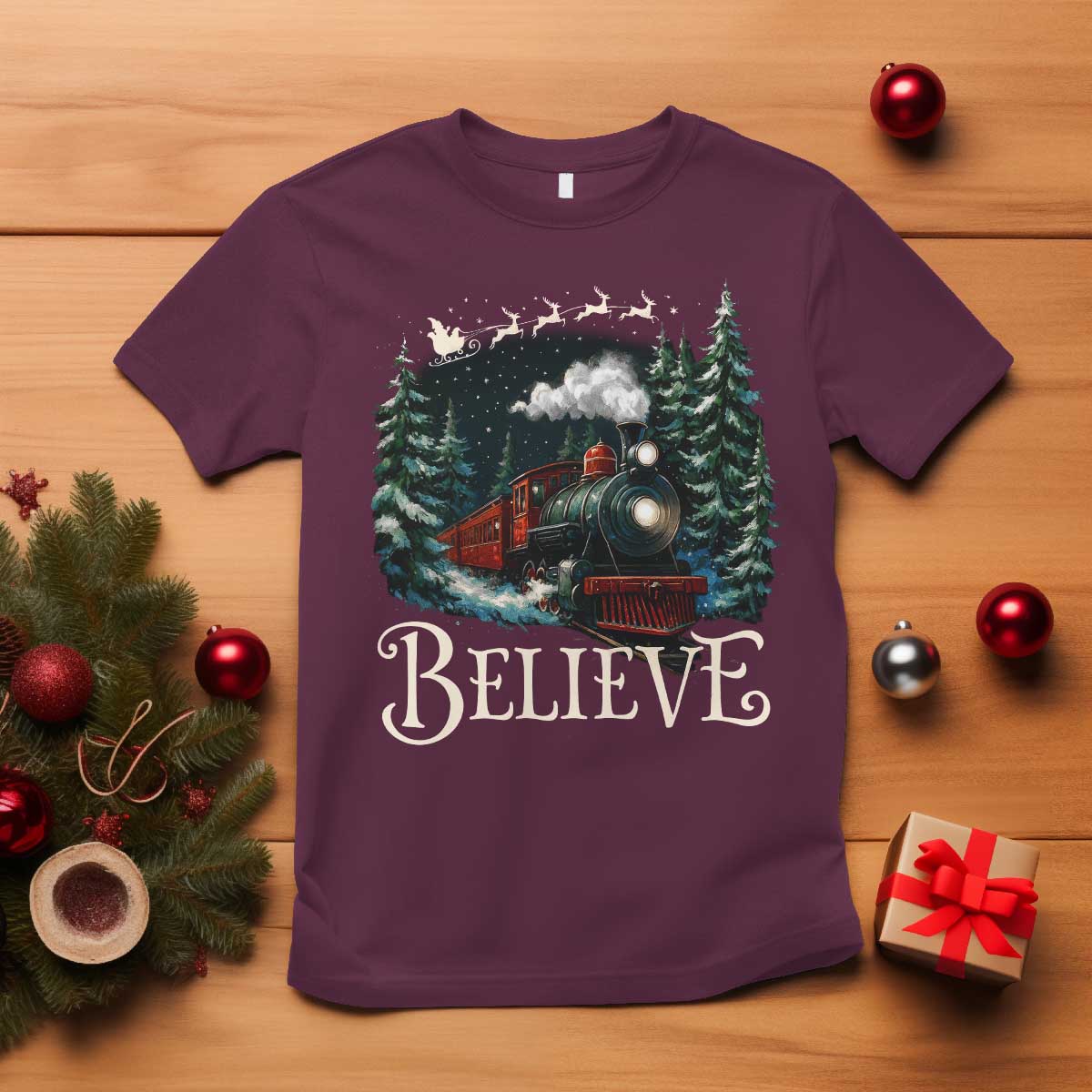 Polar Express T Shirt Christmas Believe - Wonder Print Shop