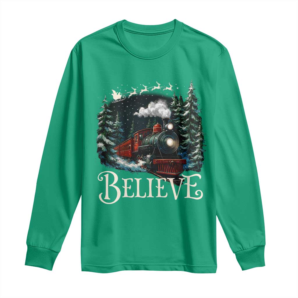 Polar Express Long Sleeve Shirt Christmas Believe - Wonder Print Shop