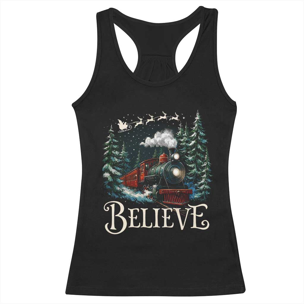 Polar Express Racerback Tank Top Christmas Believe - Wonder Print Shop